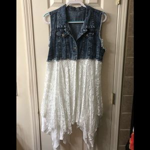 Denim and Lace Vest